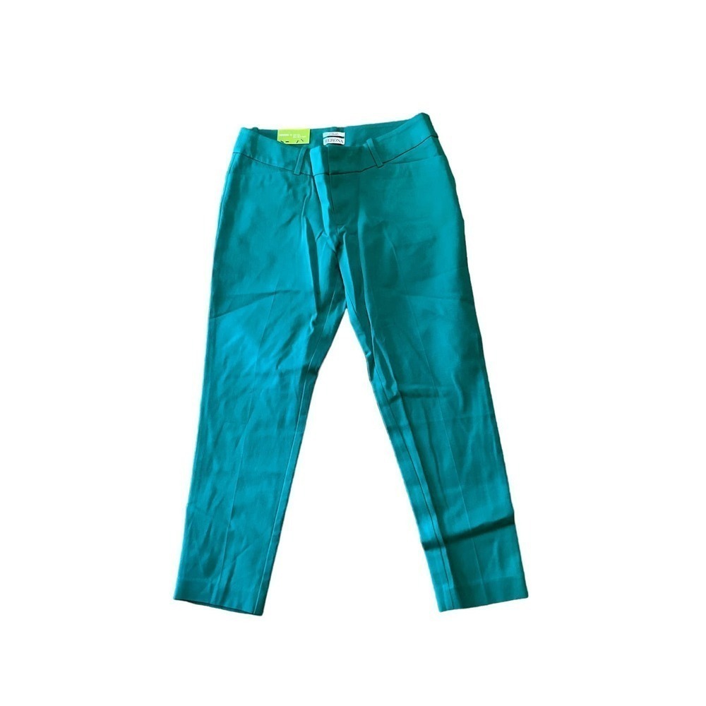 Merona Travel Ankle Pants Women's 10‎ Green Stretch Modern Fit Mid-Rise Pockets